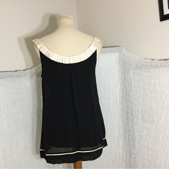 Yoana Baraschi Silk Black & Cream Sleeveless Top Size M - Picture 4 of 9